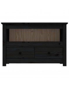Mobile Porta TV Nero 79x35x52 cm in Legno Massello di Pino