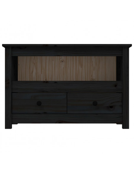 Mobile Porta TV Nero 79x35x52 cm in Legno Massello di Pino