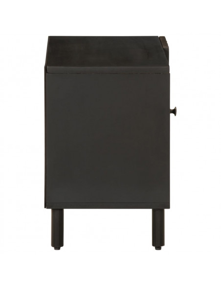 Mobile Porta TV Nero 80x31x46 cm in Legno Massello di Mango