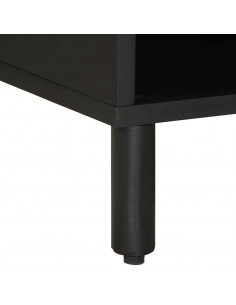 Mobile Porta TV Nero 80x33,5x46 cm Legno Massello Mango Grezzo