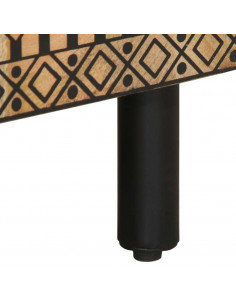 Mobile Porta TV Nero 80x33,5x46 cm Legno Massello Mango Grezzo