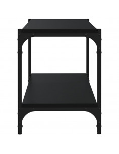 Mobile Porta TV Nero 80x33x41 cm in Legno Multistrato e Acciaio