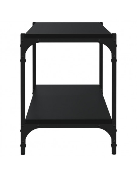 Mobile Porta TV Nero 80x33x41 cm in Legno Multistrato e Acciaio