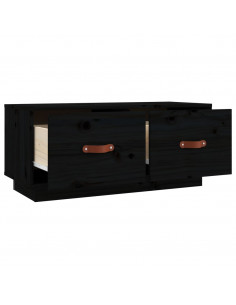 Mobile Porta TV Nero 80x34x35 cm in Legno Massello di Pino