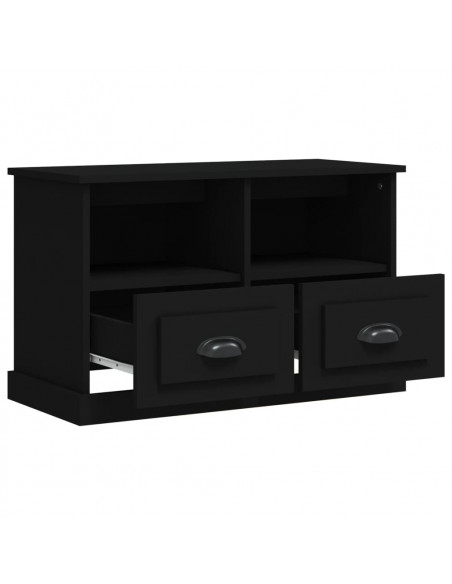 Mobile Porta TV Nero 80x35x50 cm in Legno Multistrato