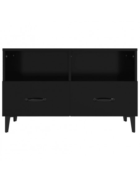 Mobile Porta TV Nero 80x36x50 cm in Legno Multistrato