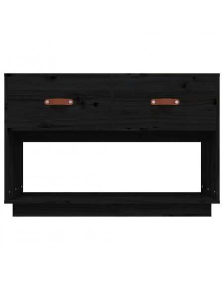 Mobile Porta TV Nero 90x40x60 cm in Legno Massello di Pino