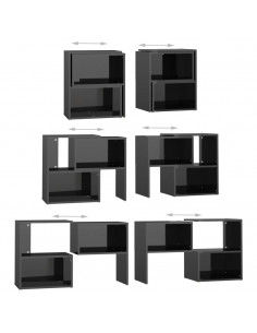 Mobile Porta TV Nero Lucido 104x30x52 cm in Legno Multistrato