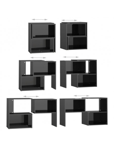 Mobile Porta TV Nero Lucido 104x30x52 cm in Legno Multistrato