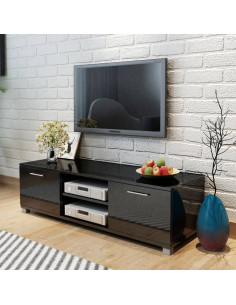 Mobile Porta TV Nero Lucido 120x40,5x35 cm