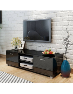 Mobile Porta TV Nero Lucido 140x40,5x35 cm