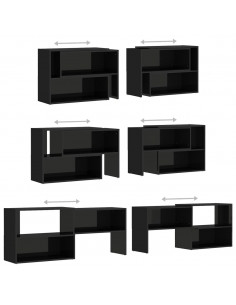 Mobile Porta TV Nero Lucido 149x30x52 cm in Legno Multistrato