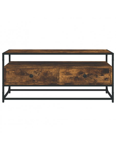 Mobile Porta TV Rovere Fumo 100x35x45 cm in Legno Multistrato