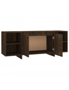 Mobile Porta TV Rovere Fumo 130x35x50 cm in Truciolato