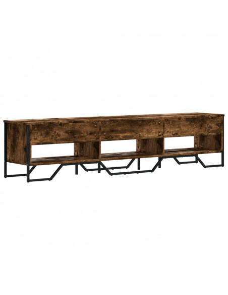 Mobile Porta TV Rovere Fumo 180x34x41 cm in Legno Multistrato