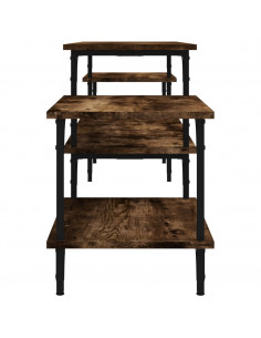 Mobile Porta TV Rovere Fumo 197x35x52 cm in Legno Multistrato