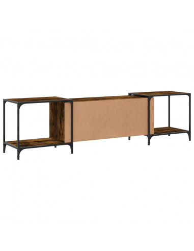 Mobile Porta TV Rovere Fumo 203x37x50 cm in Legno Multistrato