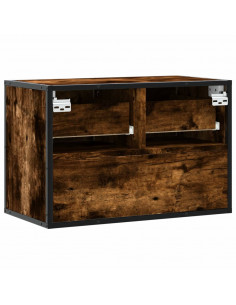 Mobile Porta TV Rovere Fumo 60x31x39,5 cm in Legno e Metallo