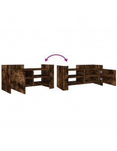 Mobile Porta TV Rovere Fumo 80x35x40 cm in Legno Multistrato