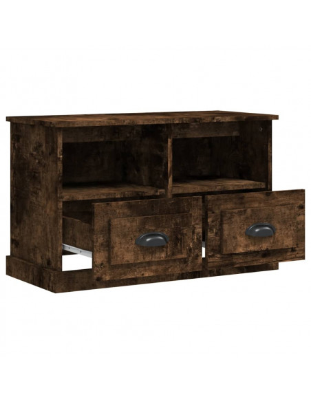 Mobile Porta TV Rovere Fumo 80x35x50 cm in Legno Multistrato