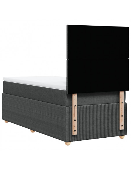 Giroletto a Molle con Materasso Grigio Scuro 80x200 cm Tessuto