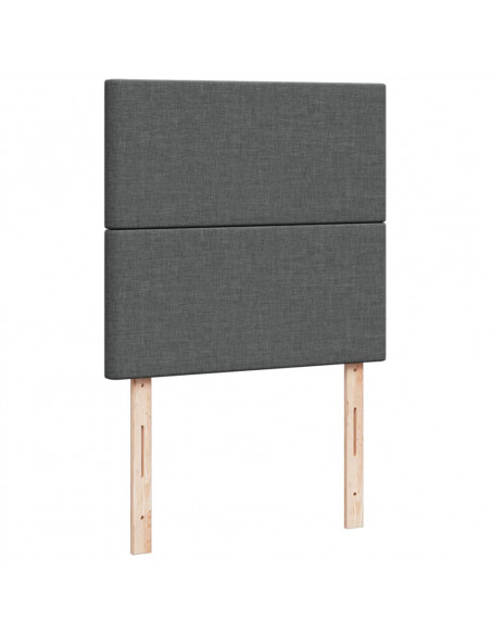 Giroletto a Molle con Materasso Grigio Scuro 80x200 cm Tessuto