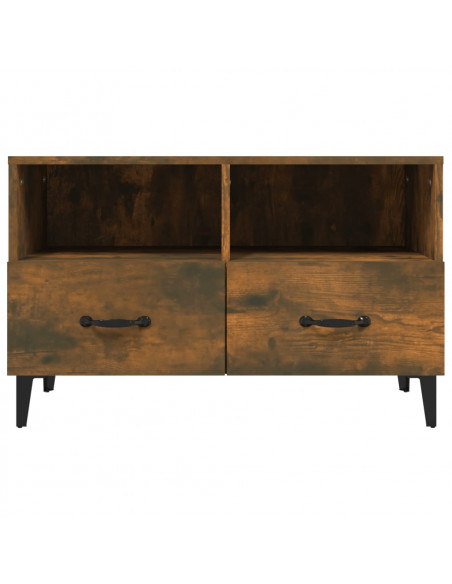 Mobile Porta TV Rovere Fumo 80x36x50 cm in Legno Multistrato
