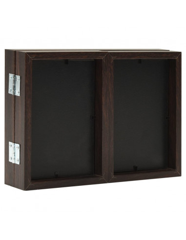 Cornici Portafoto a Libro Marrone Scuro 22x15cm +2x(10x15)cm