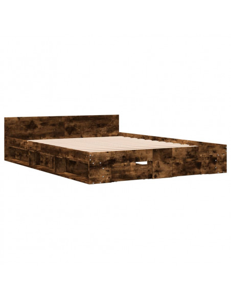 Giroletto con Cassetti Rovere Fumo 150x200 cm Legno Multistrato