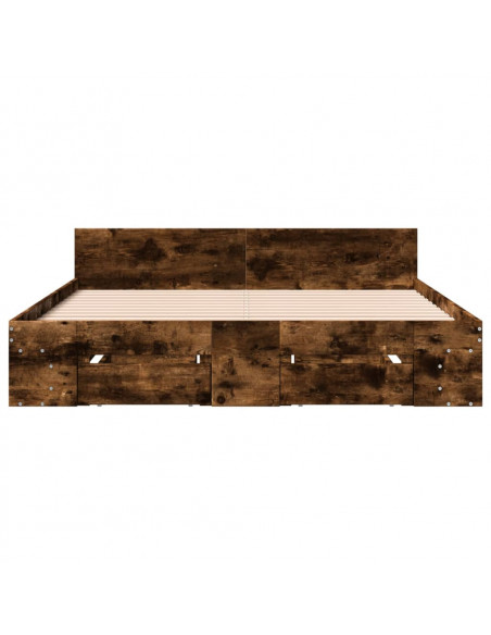 Giroletto con Cassetti Rovere Fumo 150x200 cm Legno Multistrato