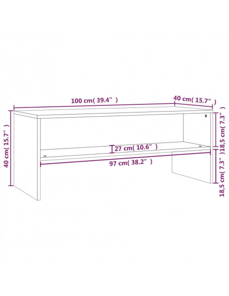 Mobile Porta TV Rovere Sonoma 100x40x40 cm in Legno Multistrato