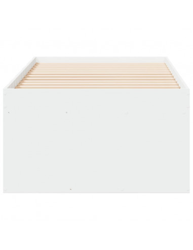 Divano Letto con Cassetti senza Materasso Bianco 100x200 cm