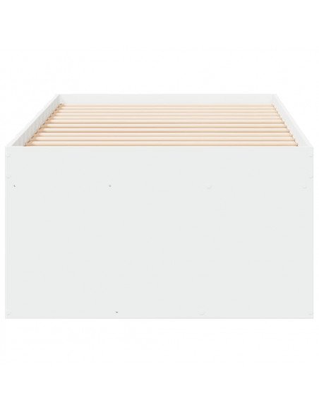 Divano Letto con Cassetti senza Materasso Bianco 100x200 cm