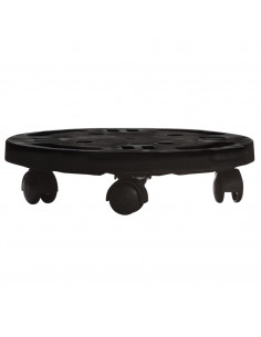 Carrello per Piante con Ruote Diametro 30 cm Nero 170 kg 2