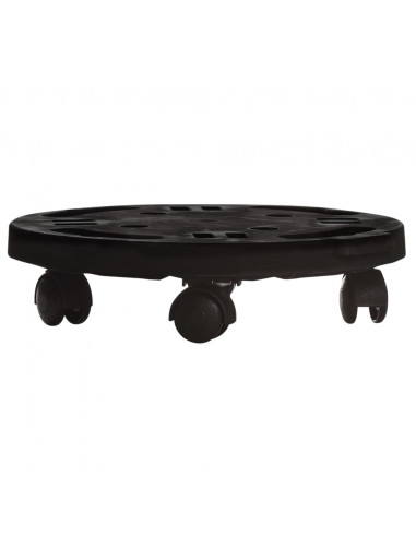 Carrello per Piante con Ruote Diametro 30 cm Nero 170 kg