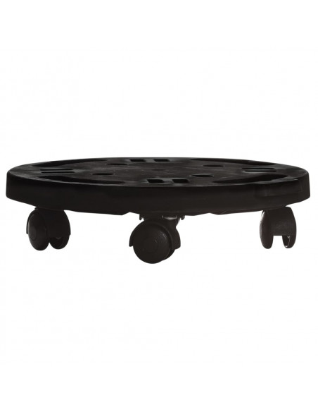 Carrello per Piante con Ruote Diametro 30 cm Nero 170 kg