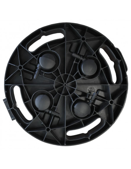 Carrello per Piante con Ruote Diametro 30 cm Nero 170 kg