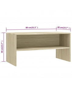 Mobile Porta TV Rovere Sonoma 80x40x40 cm in Legno Multistrato