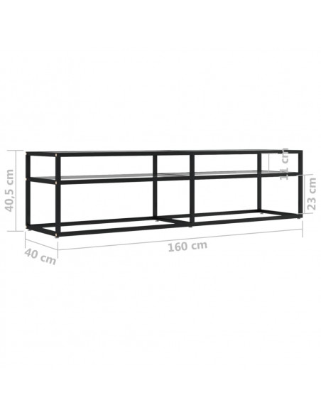 Mobile Porta TV Trasparente 160x40x40,5 cm in Vetro Temperato
