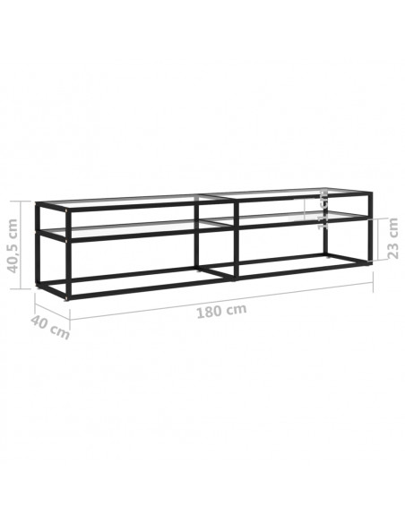Mobile Porta TV Trasparente 180x40x40,5 cm in Vetro Temperato