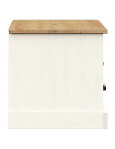 Mobile Porta TV VIGO Bianco 106x40x40 cm Legno Massello di Pino