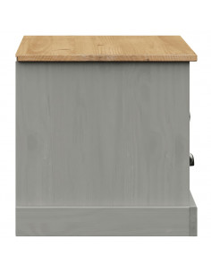 Mobile Porta TV VIGO Grigio 106x40x40 cm Legno Massello di Pino