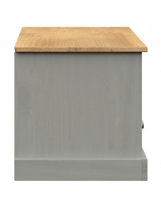 Mobile Porta TV VIGO Grigio 156x40x40 cm Legno Massello di Pino