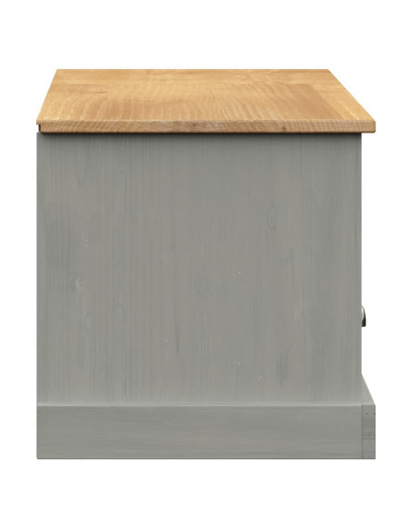 Mobile Porta TV VIGO Grigio 156x40x40 cm Legno Massello di Pino