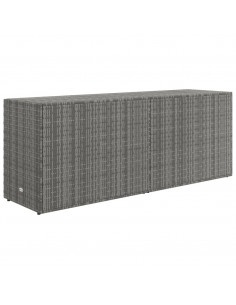 Mobile Portaoggetti da Giardino Grigio 198x55,5x80cm Polyrattan