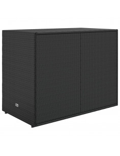 Mobile Portaoggetti da Giardino Nero 100x55,5x80 cm Polyrattan