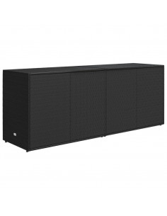 Mobile Portaoggetti da Giardino Nero 198x55,5x80 cm Polyrattan