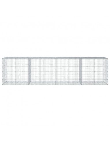 Cesto Gabbione con Copertura 400x100x100 cm in Ferro Zincato