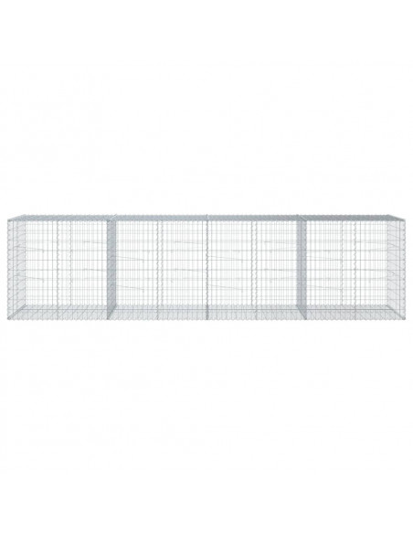 Cesto Gabbione con Copertura 400x100x100 cm in Ferro Zincato