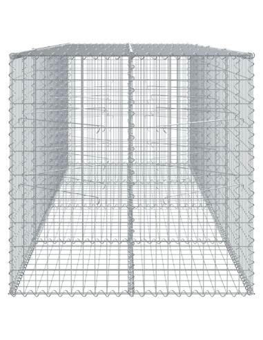 Cesto Gabbione con Copertura 400x100x100 cm in Ferro Zincato